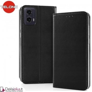 Telone dirbtinės odos dėklas - juodas (Motorola Moto G35) Telone dirbtinės odos dėklas - juodas (Motorola Moto G35)